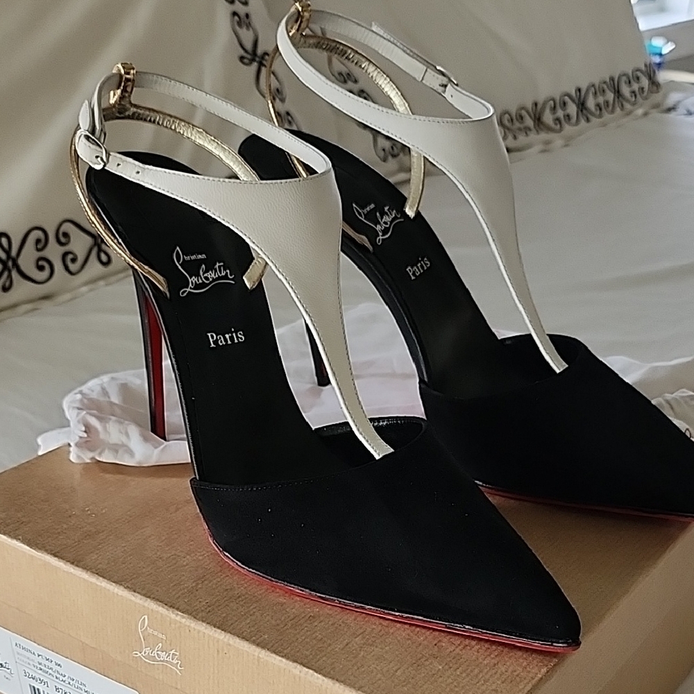 Christian Louboutin Elegant Black and White Heels